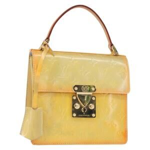 LOUIS VUITTON Monogram Vernis Spring street Hand Bag Gris M91029 LV Auth 152515